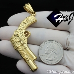 MEN's Stainless Steel Gold Tone Hand Gun Charm Pendant*GP105