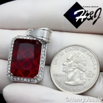 MEN Stainless Steel Gold/Silver ICED Green/Blue/Black Onyx/Ruby Charm Pendant*P98