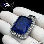 MEN Stainless Steel Gold/Silver ICED Green/Blue/Black Onyx/Ruby Charm Pendant*P103