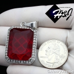 MEN Stainless Steel Gold/Silver ICED Green/Blue/Black Onyx/Ruby Charm Pendant*P103