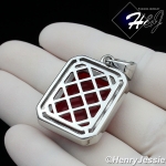 MEN Stainless Steel Gold/Silver ICED Green/Blue/Black Onyx/Ruby Charm Pendant*P103