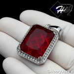 MEN Stainless Steel Gold/Silver ICED Green/Blue/Black Onyx/Ruby Charm Pendant*P103