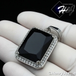 MEN Stainless Steel Gold/Silver ICED Green/Blue/Black Onyx/Ruby Charm Pendant*P103