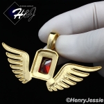 MEN's Stainless Steel ICED Bling Green/Blue/Clear/Ruby Wing Charm Pendant*P108