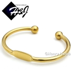 MEN Stainless Steel Silver/Gold Round Cuff ID Adjustable Handcuff/Bracelet*B82