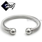 MEN WOMEN Stainless Steel Gold/Silver Twist Cable Adjustable Bangle Bracelet*B80