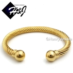 MEN WOMEN Stainless Steel Gold/Silver Twist Cable Adjustable Bangle Bracelet*B80