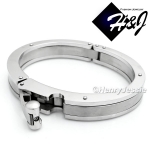MEN Stainless Steel HEAVY WIDE 11mm Silver Plain Bangle/Handcuff Bracelet*B66