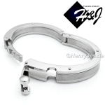 MEN Stainless Steel HEAVY WIDE 11mm Silver Plain Bangle/Handcuff Bracelet*B66