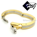 MEN Stainless Steel HEAVY WIDE11mm Silver/Gold Plain Bangle/Handcuff Bracelet*GB66