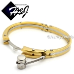 MEN's Stainless Steel Silver/Gold Simple Plain Bangle/Handcuff Bracelet*GB13