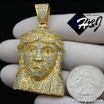 MEN STAINLESS STEEL LAB DIAMOND ICED BLING GOLD 3D JESUS FACE PENDANT*IGP12