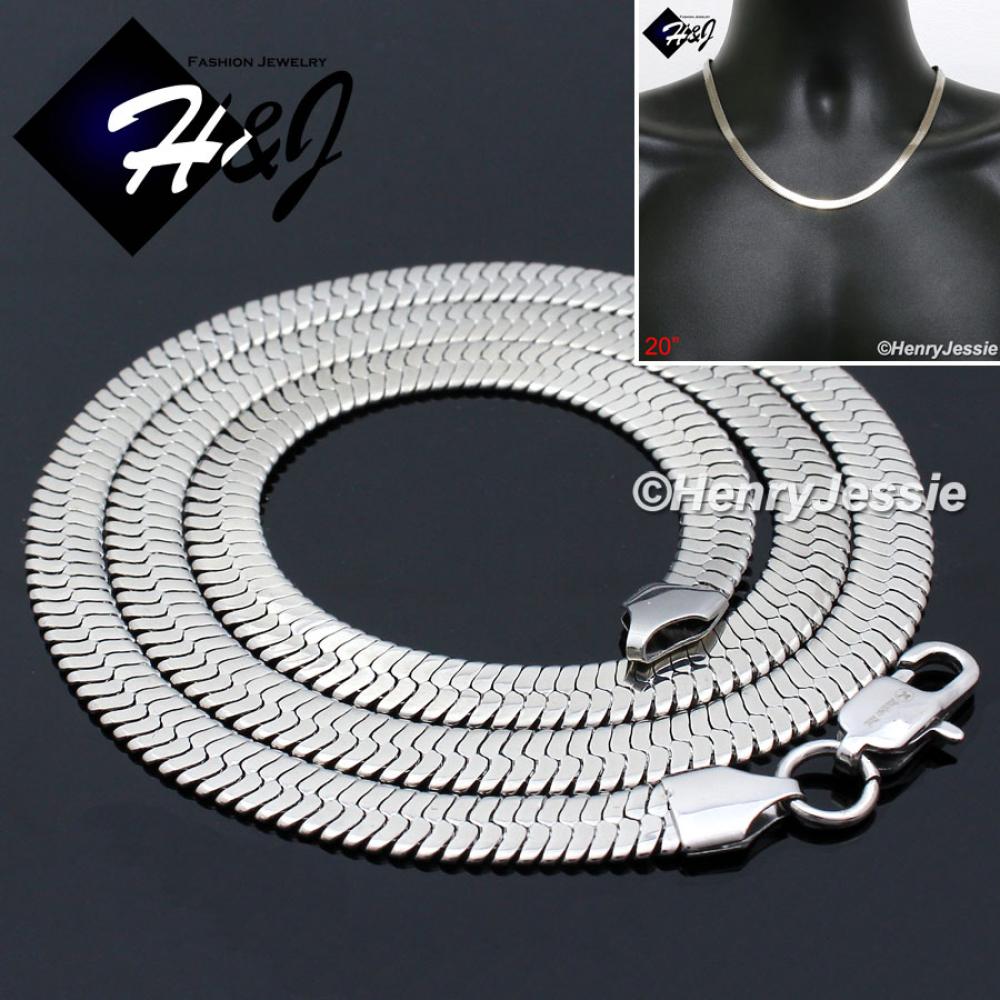 20"MEN's Stainless Steel 6mm Silver Herringbone Chain Necklace*N159