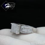 WOMEN 925 STERLING SILVER ICED BLING 8MM ENGAGEMENT RING SIZE 6-9*SR81