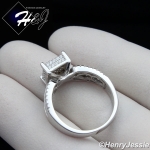 WOMEN 925 STERLING SILVER ICED BLING 8MM ENGAGEMENT RING SIZE 6-9*SR81