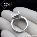 WOMEN 925 STERLING SILVER ICED BLING 11MM ENGAGEMENT RING SIZE 6-9*SR82