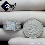 WOMEN 925 STERLING SILVER ICED BLING 11MM ENGAGEMENT RING SIZE 6-9*SR82