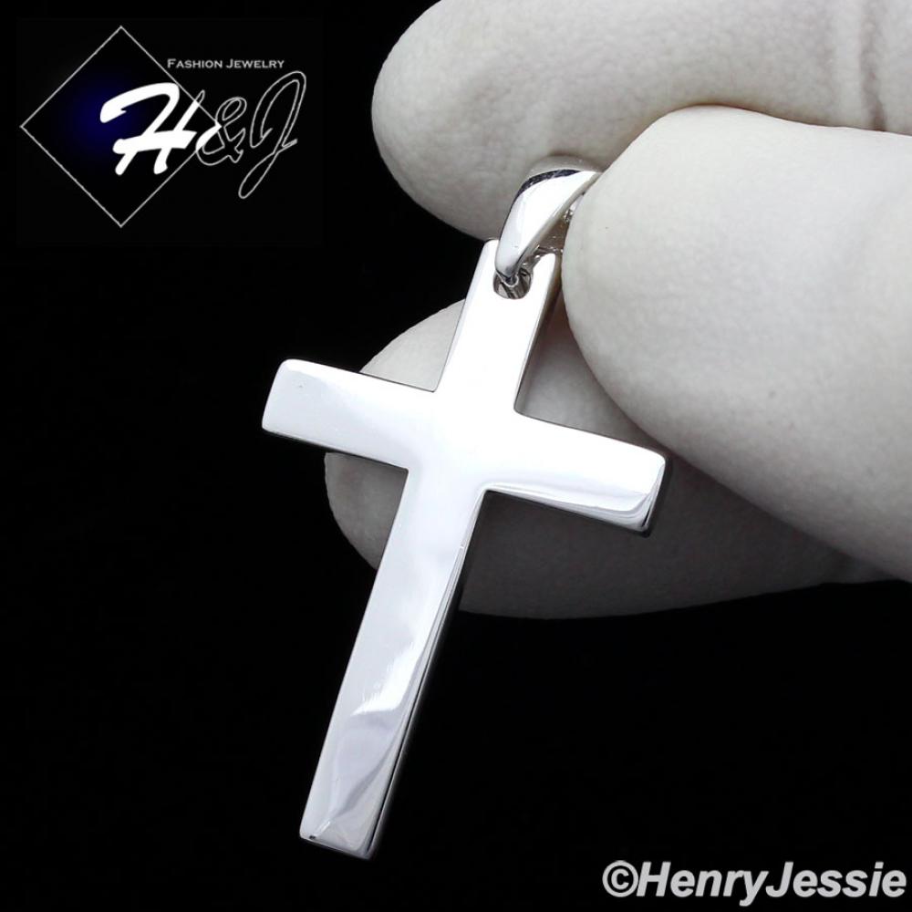MEN WOMEN 925 STERLING SILVER PLAIN SIMPLE CROSS CHARM PENDANT*SP194