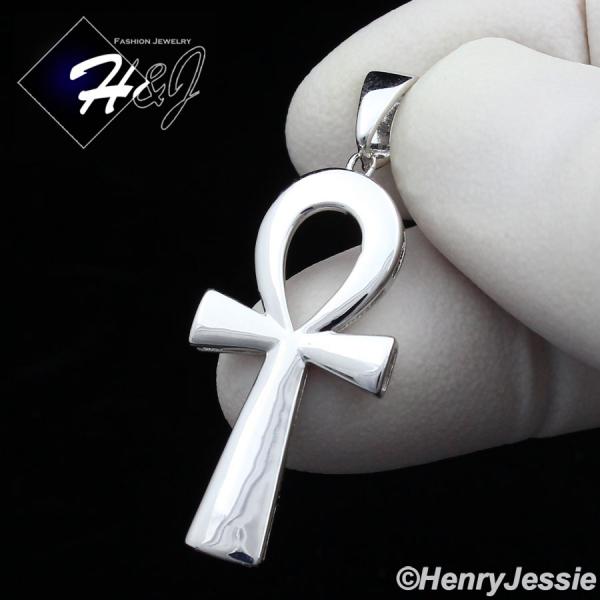 MEN WOMEN 925 STERLING SILVER PLAIN SIMPLE ANKH KEY CROSS CHARM PENDANT*SP195
