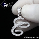 MEN WOMEN 925 STERLING SILVER LAB DIAMOND ICED 26 INITIAL LETTERS PENDANT*SP175
