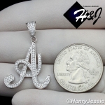 MEN WOMEN 925 STERLING SILVER LAB DIAMOND ICED 26 INITIAL LETTERS PENDANT*SP175