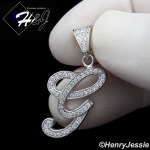 MEN WOMEN 925 STERLING SILVER LAB DIAMOND ICED 26 INITIAL LETTERS PENDANT*SP175