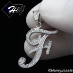 MEN WOMEN 925 STERLING SILVER LAB DIAMOND ICED 26 INITIAL LETTERS PENDANT*SP175