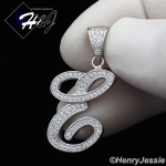 MEN WOMEN 925 STERLING SILVER LAB DIAMOND ICED 26 INITIAL LETTERS PENDANT*SP175