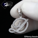 MEN WOMEN 925 STERLING SILVER LAB DIAMOND ICED 26 INITIAL LETTERS PENDANT*SP175