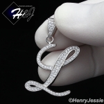 MEN WOMEN 925 STERLING SILVER LAB DIAMOND ICED 26 INITIAL LETTERS PENDANT*SP175