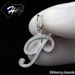MEN WOMEN 925 STERLING SILVER LAB DIAMOND ICED 26 INITIAL LETTERS PENDANT*SP175