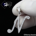 MEN WOMEN 925 STERLING SILVER LAB DIAMOND ICED 26 INITIAL LETTERS PENDANT*SP175