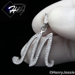 MEN WOMEN 925 STERLING SILVER LAB DIAMOND ICED 26 INITIAL LETTERS PENDANT*SP175
