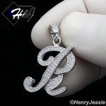 MEN WOMEN 925 STERLING SILVER LAB DIAMOND ICED 26 INITIAL LETTERS PENDANT*SP175