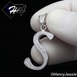 MEN WOMEN 925 STERLING SILVER LAB DIAMOND ICED 26 INITIAL LETTERS PENDANT*SP175
