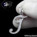 MEN WOMEN 925 STERLING SILVER LAB DIAMOND ICED 26 INITIAL LETTERS PENDANT*SP175
