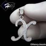 MEN WOMEN 925 STERLING SILVER LAB DIAMOND ICED 26 INITIAL LETTERS PENDANT*SP175