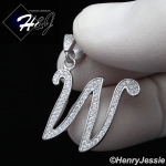 MEN WOMEN 925 STERLING SILVER LAB DIAMOND ICED 26 INITIAL LETTERS PENDANT*SP175