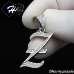 MEN WOMEN 925 STERLING SILVER LAB DIAMOND ICED 26 INITIAL LETTERS PENDANT*SP175