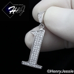 MEN WOMEN 925 STERLING SILVER LAB DIAMOND ICED BLING NUMBER 