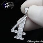 MEN WOMEN 925 STERLING SILVER LAB DIAMOND ICED BLING NUMBER 
