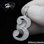 MEN WOMEN 925 STERLING SILVER LAB DIAMOND ICED BLING NUMBER 