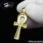 MEN WOMEN 925 STERLING SILVER PLAIN SIMPLE GOLD ANKH KEY CROSS CHARM PENDANT*GP195