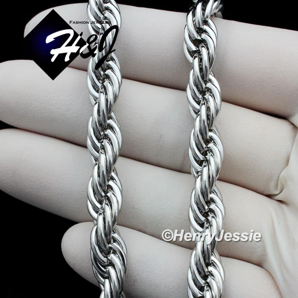 17"20"24"30"MEN's Stainless Steel 8mm Silver Smooth Rope Chain Necklace*SN149