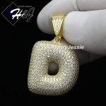 MEN WOMEN 925 STERLING SILVER LAB DIAMOND ICED GOLD 26 BUBBLE INITIAL LETTERS PENDANT*GP203
