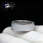 MEN WOMEN 925 STERLING SILVER FULL LAB DIAMOND ICED BLING WEDDING BAND RING*SR80