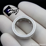 MEN WOMEN 925 STERLING SILVER FULL LAB DIAMOND ICED BLING WEDDING BAND RING*SR80