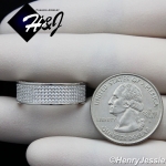 MEN WOMEN 925 STERLING SILVER FULL LAB DIAMOND ICED BLING WEDDING BAND RING*SR80