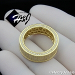 MEN WOMEN 925 STERLING SILVER FULL LAB DIAMOND ICED BLING GOLD WEDDING BAND RING*GR80