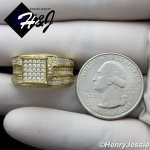 WOMEN 925 STERLING SILVER ICED BLING GOLD ENGAGEMENT RING SIZE 6-10*GR86